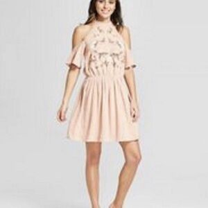 Xhilaration Pink Cold Shoulder Dress